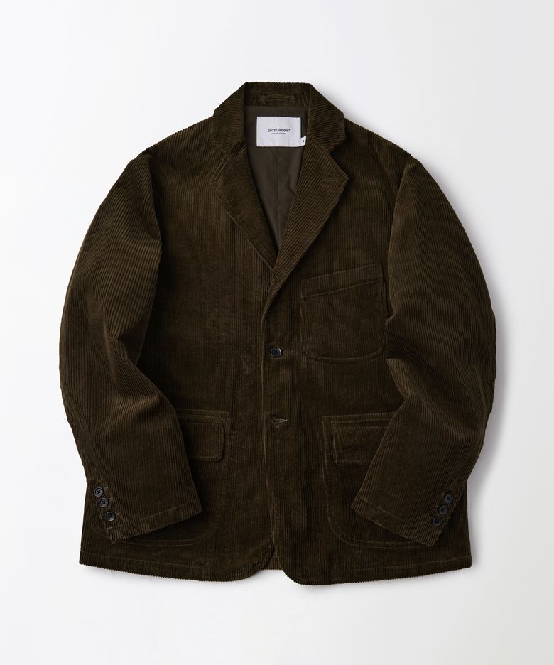HIGH DENSITY CORDUROY CLASSIC 3-BUTTON JACKET_BROWN