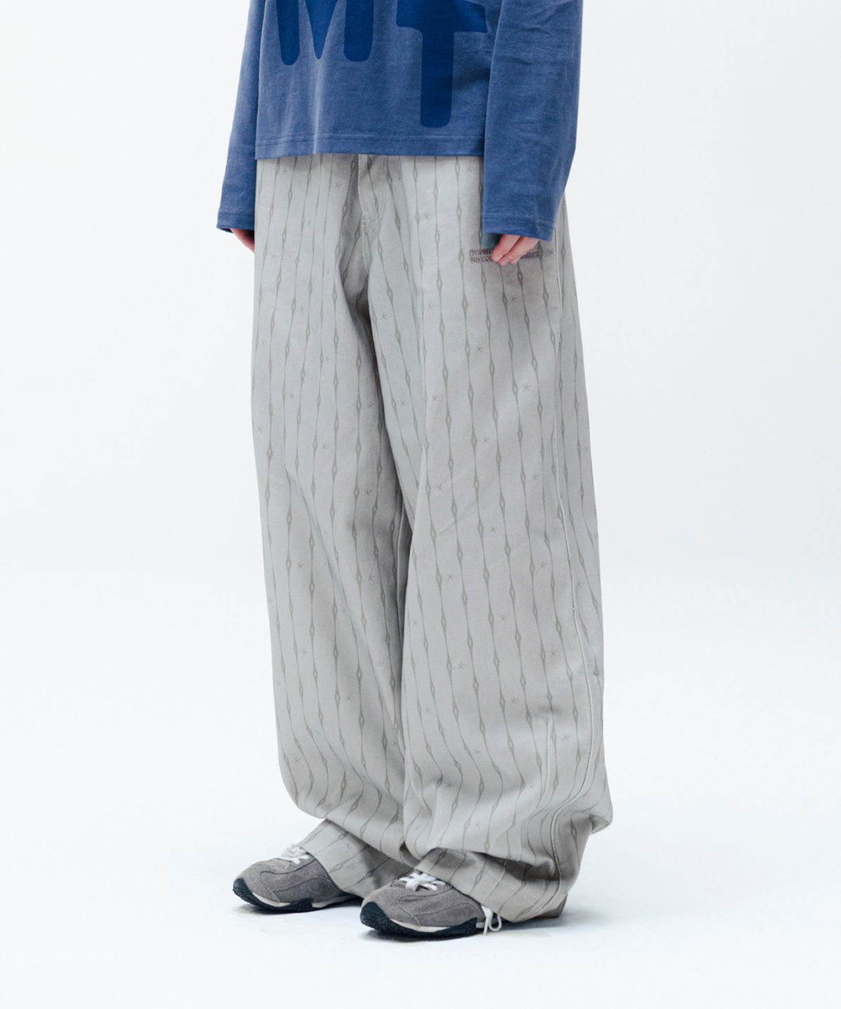 더콜디스트모먼트(THECOLDESTMOMENT) TCM cotton pattern pants (light grey)