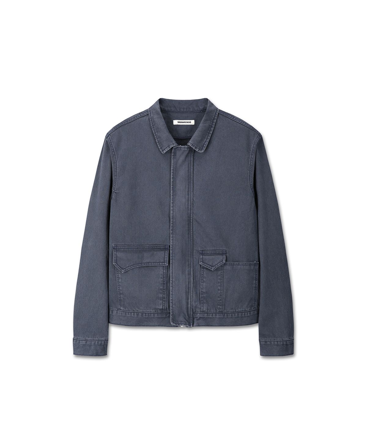 9999아카이브(9999ARCHIVE) High Neck Oblique Pocket Slub Jacket