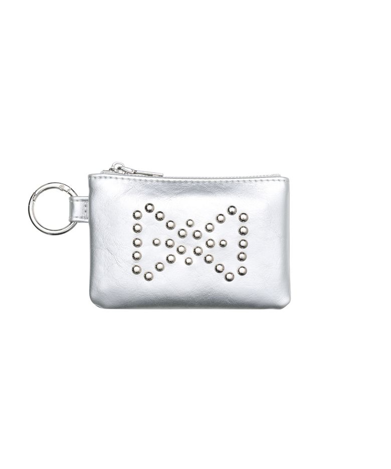 NEW RIBBON WALLET POUCH SILVER