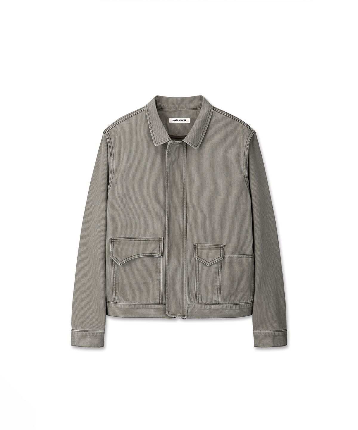 9999아카이브(9999ARCHIVE) High Neck Oblique Pocket Slub Jacket
