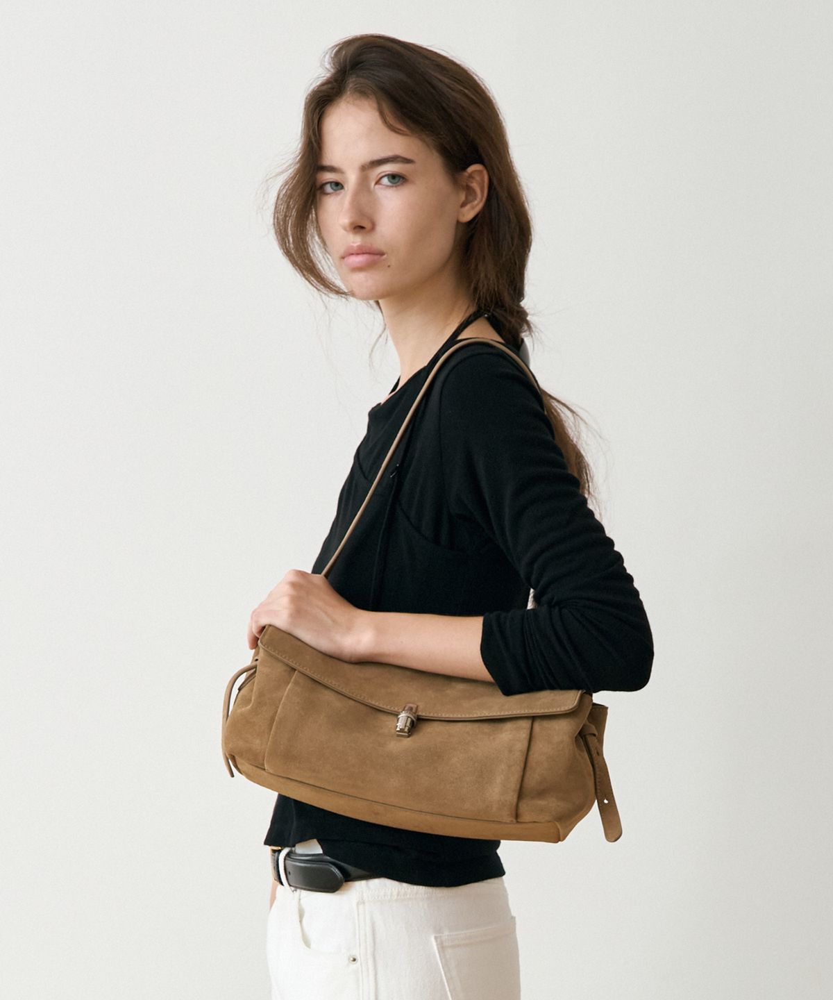 르메메(LEMEME) Sac Amelie Suede_Beige