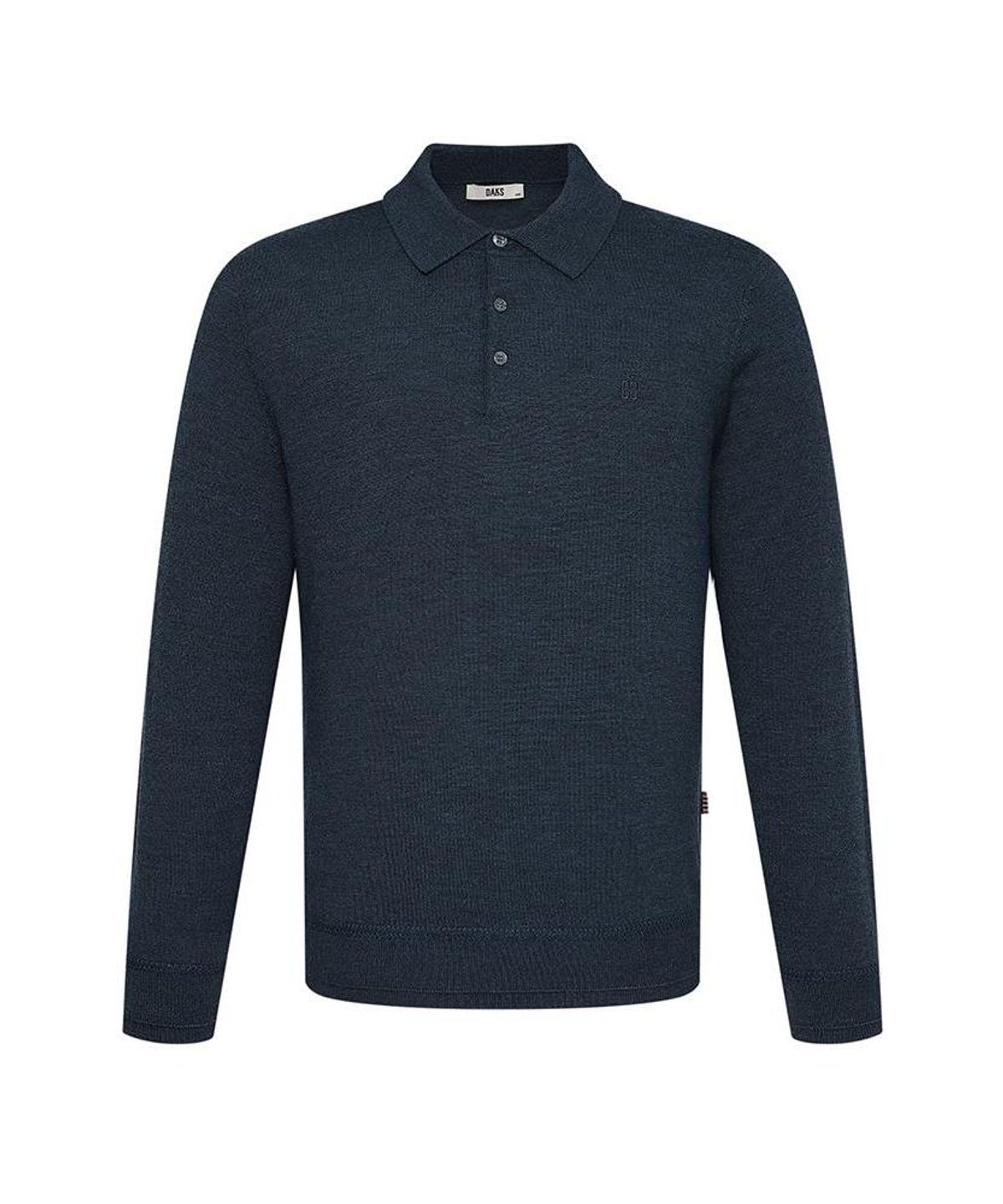 닥스셔츠(DAKS SHIRTS) 울100 워셔블 카라 니트 레귤러핏 네이비_DMA1SWTL150N1
