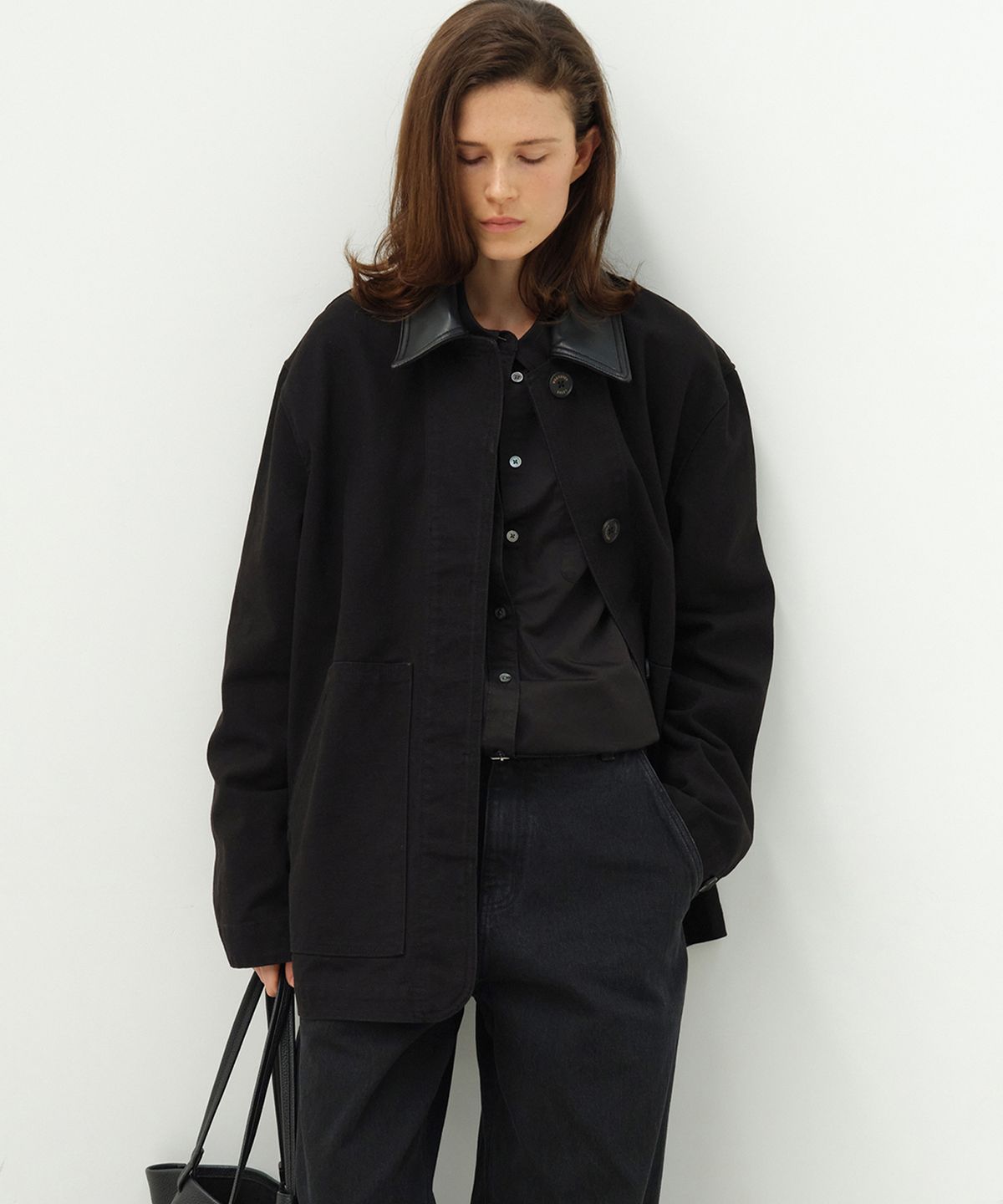 르바(LEVAR) Studio Denim Work Jacket - Black