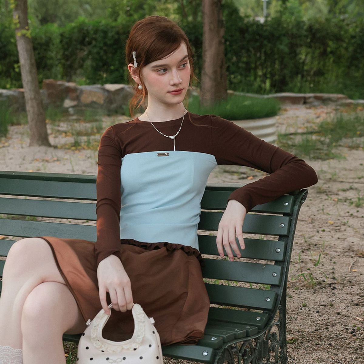 쎄무아듀(CEST MOIDEW) Cest_Color-blocked tube long sleeve top