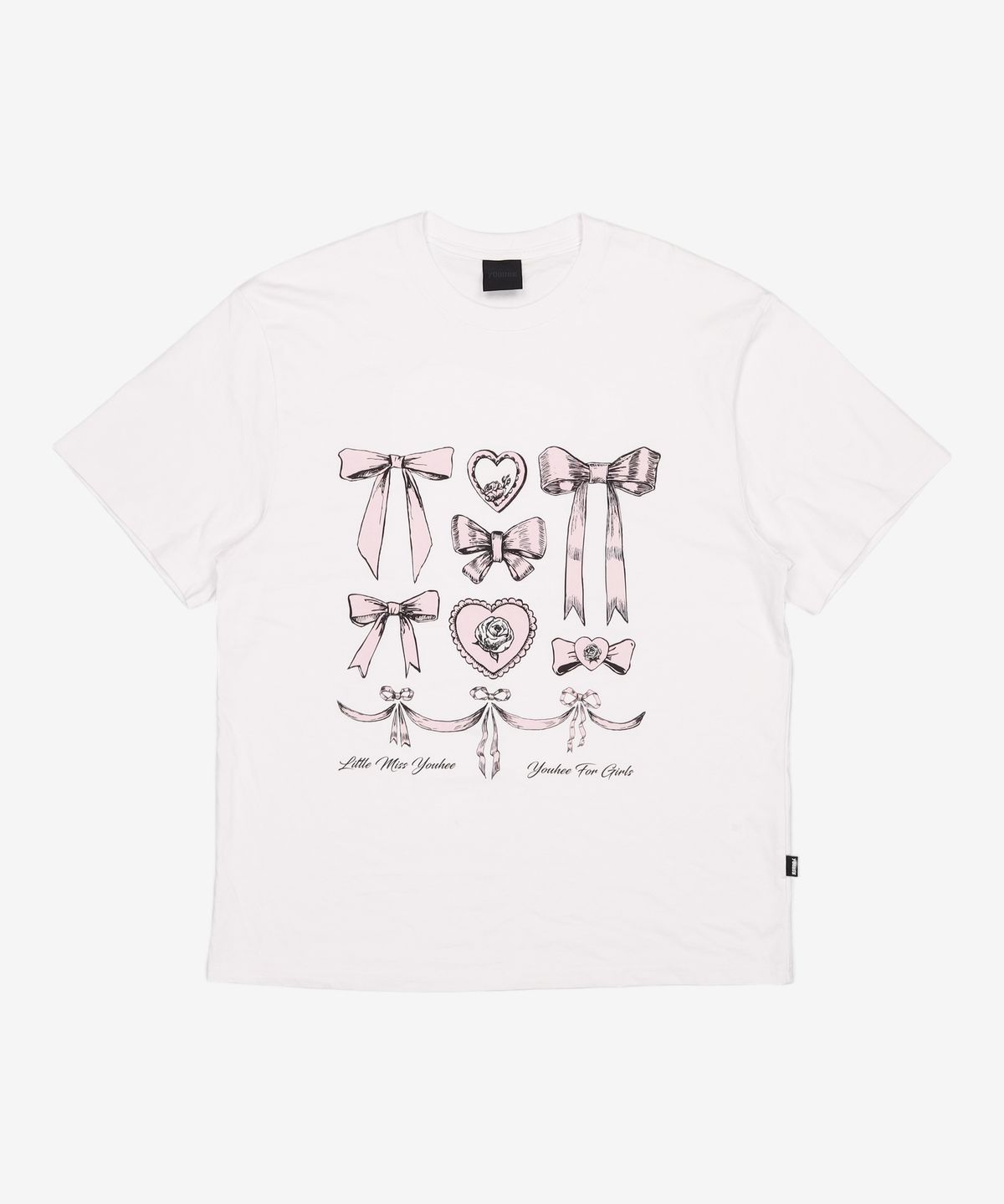 유희(YOUHEE) RIBBON GRAPHIC T-SHIRT_WHITE FREE
