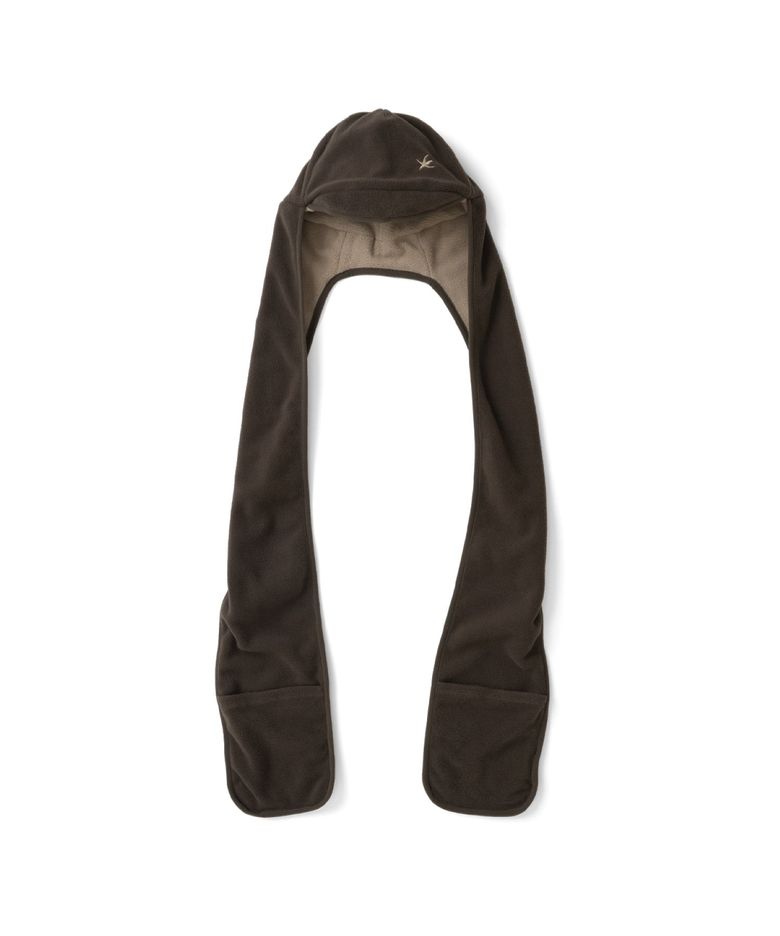 TCM reversible fleece hooded muffler (brown)