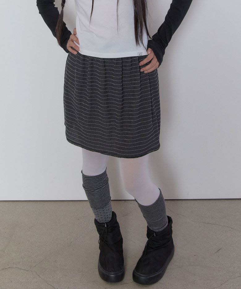 Layered Lace Skirt [Charcoal]