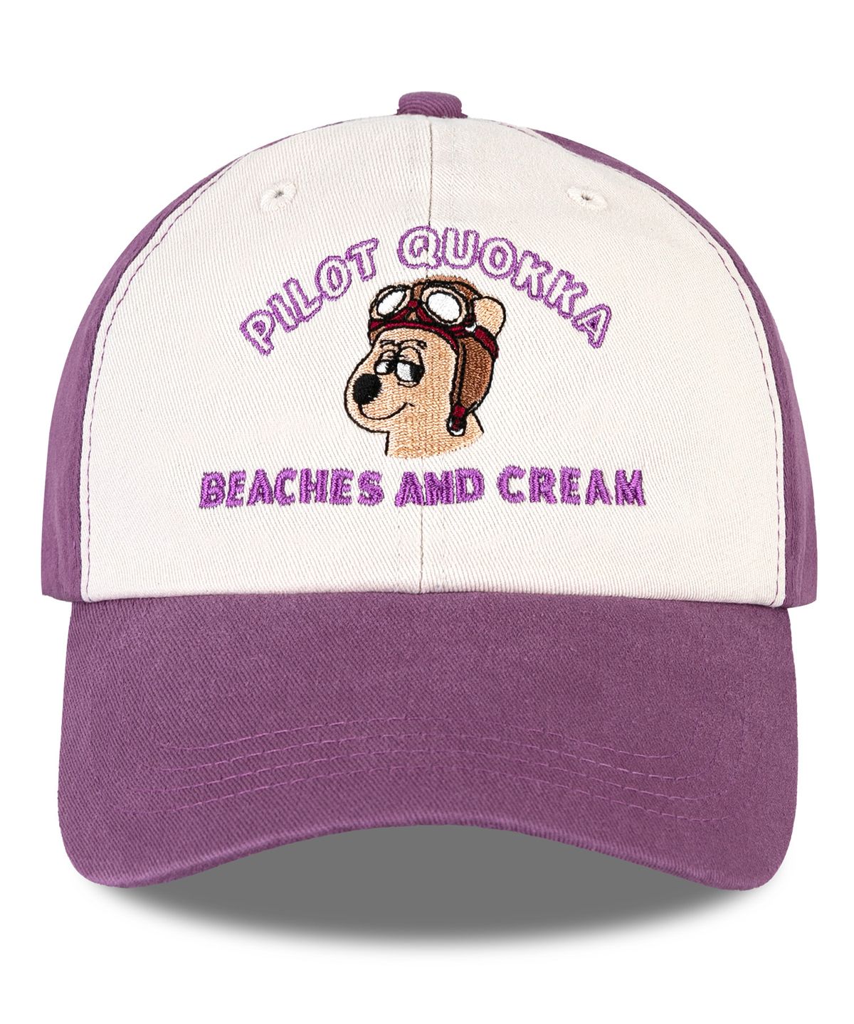 비치스앤 크림 키즈(BEACHESAND CREAM KIDS) 파일럿 쿼카 배색 투톤 볼캡-퍼플(Pilot quokka Coloration two-tone Ball cap)