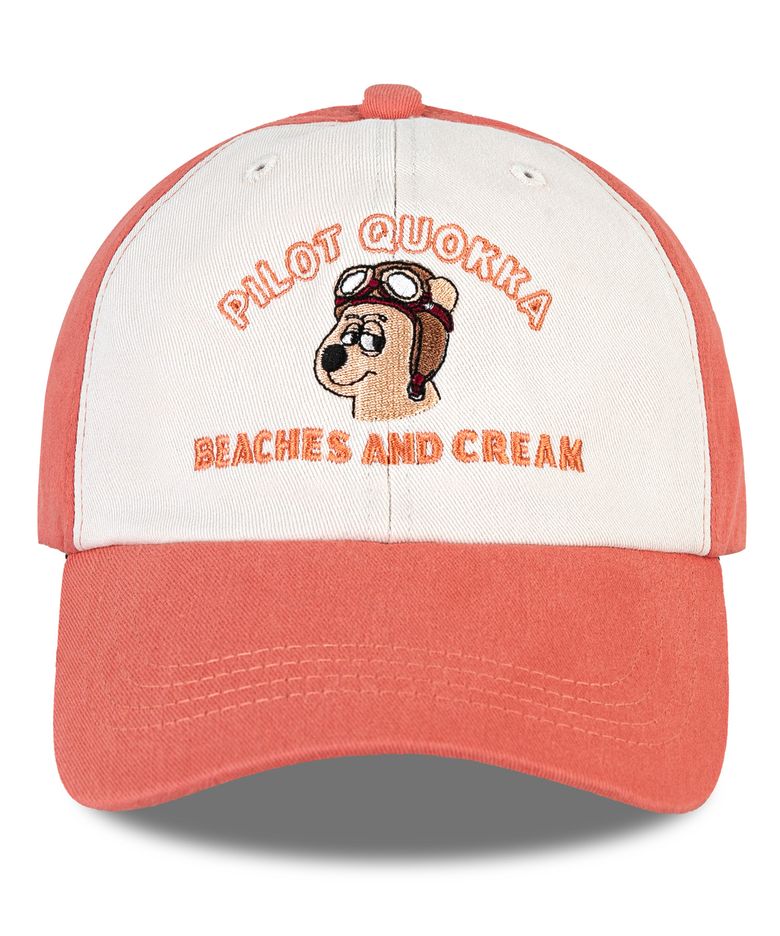 파일럿 쿼카 배색 투톤 볼캡-코랄핑크(Pilot quokka Coloration two-tone Ball cap)