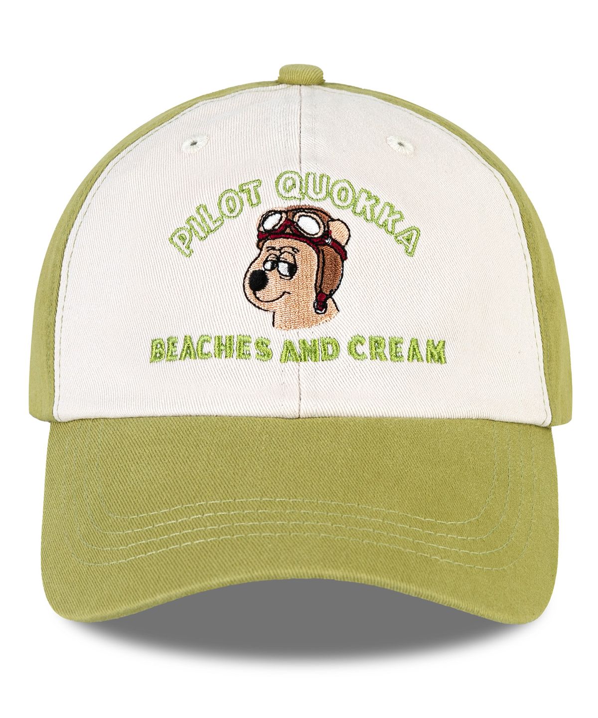 비치스앤 크림 키즈(BEACHESAND CREAM KIDS) 파일럿 쿼카 배색 투톤 볼캡-애플그린(Pilot quokka Coloration two-tone Ball cap)