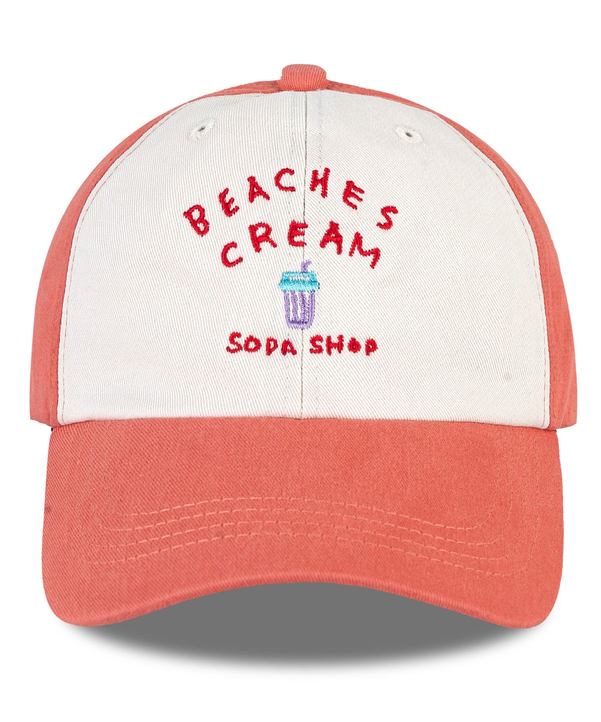 비치스앤 크림 키즈(BEACHESAND CREAM KIDS) 소다샵 투톤 배색 볼캡-코랄핑크(Soda shop Coloration two-tone Ball cap)