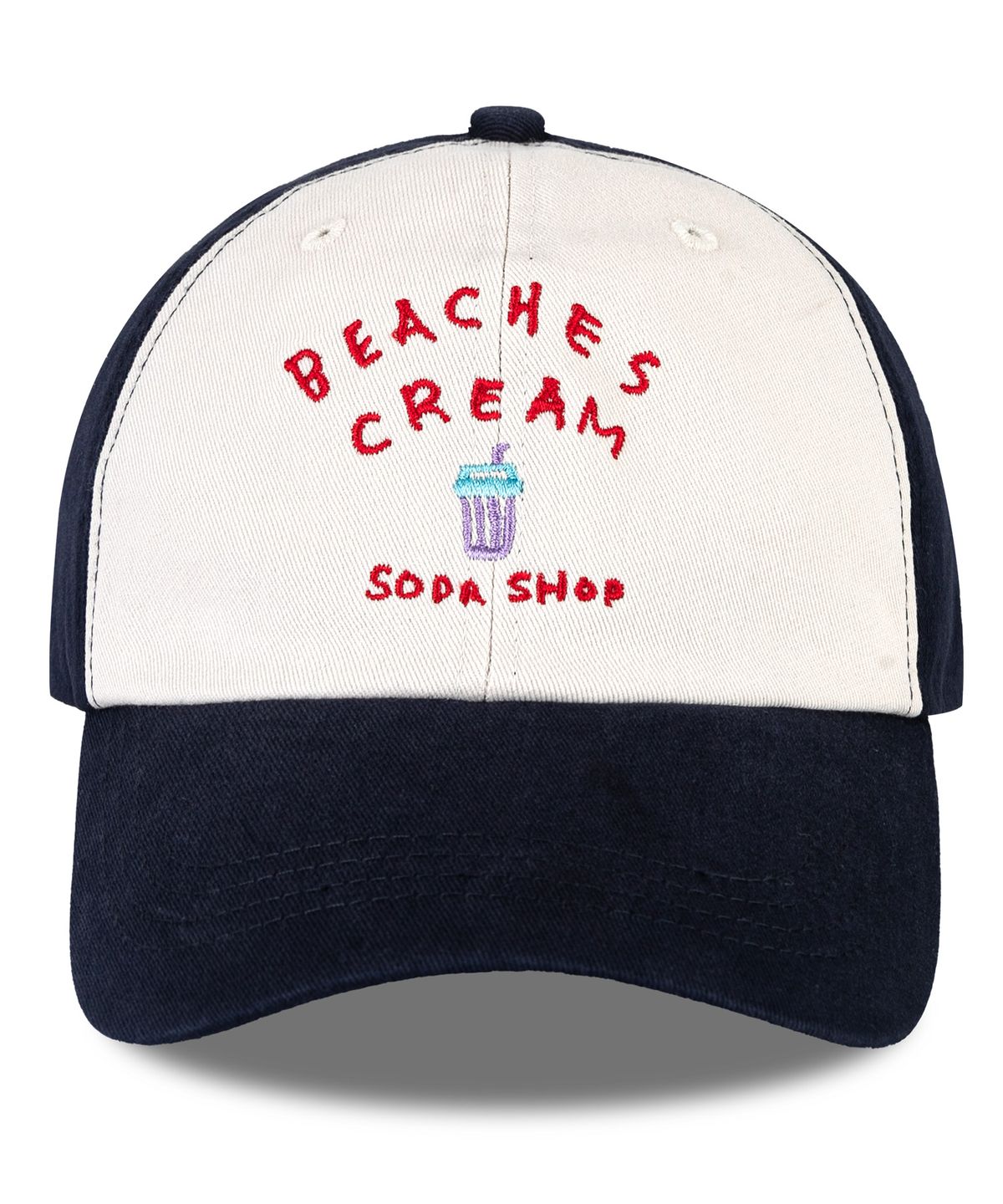 비치스앤 크림 키즈(BEACHESAND CREAM KIDS) 소다샵 투톤 배색 볼캡-네이비(Soda shop Coloration two-tone Ball cap)