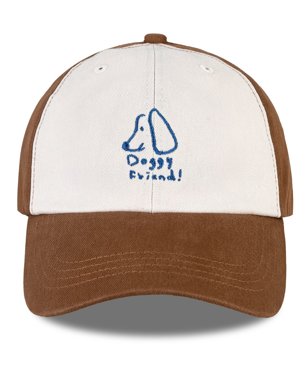 비치스앤 크림 키즈(BEACHESAND CREAM KIDS) 도기 투톤 배색 볼캡-브라운(Doggy shop Coloration two-tone Ball cap)