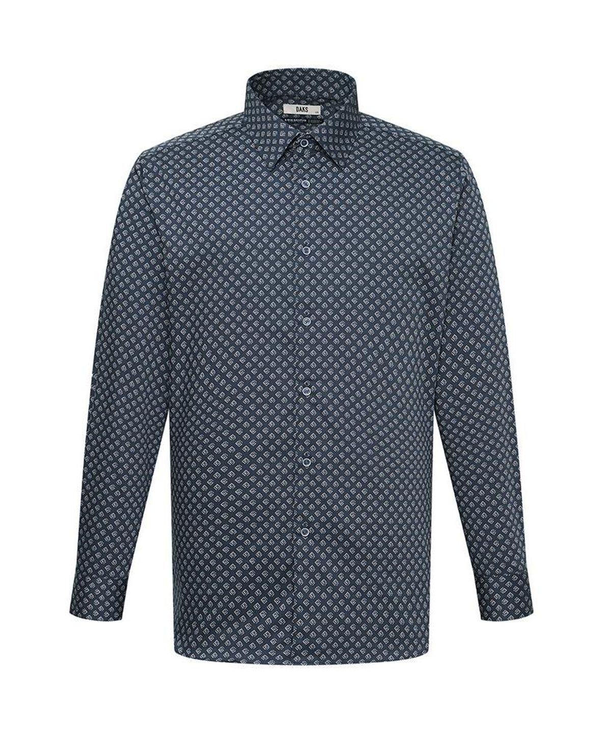 닥스셔츠(DAKS SHIRTS) 면100 프린트셔츠 컴포트슬림핏 네이비_DMA1SHDL281N1