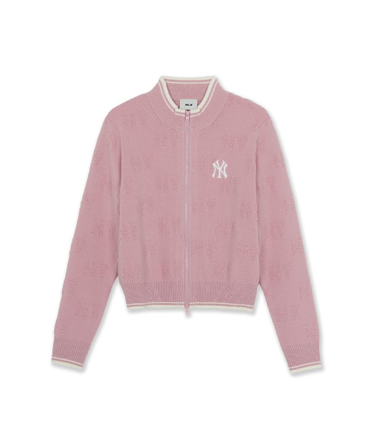 엠엘비(MLB) 여성 클래식 모노그램 톤톤 부클 집업 가디건 NY (Mg.Pink)