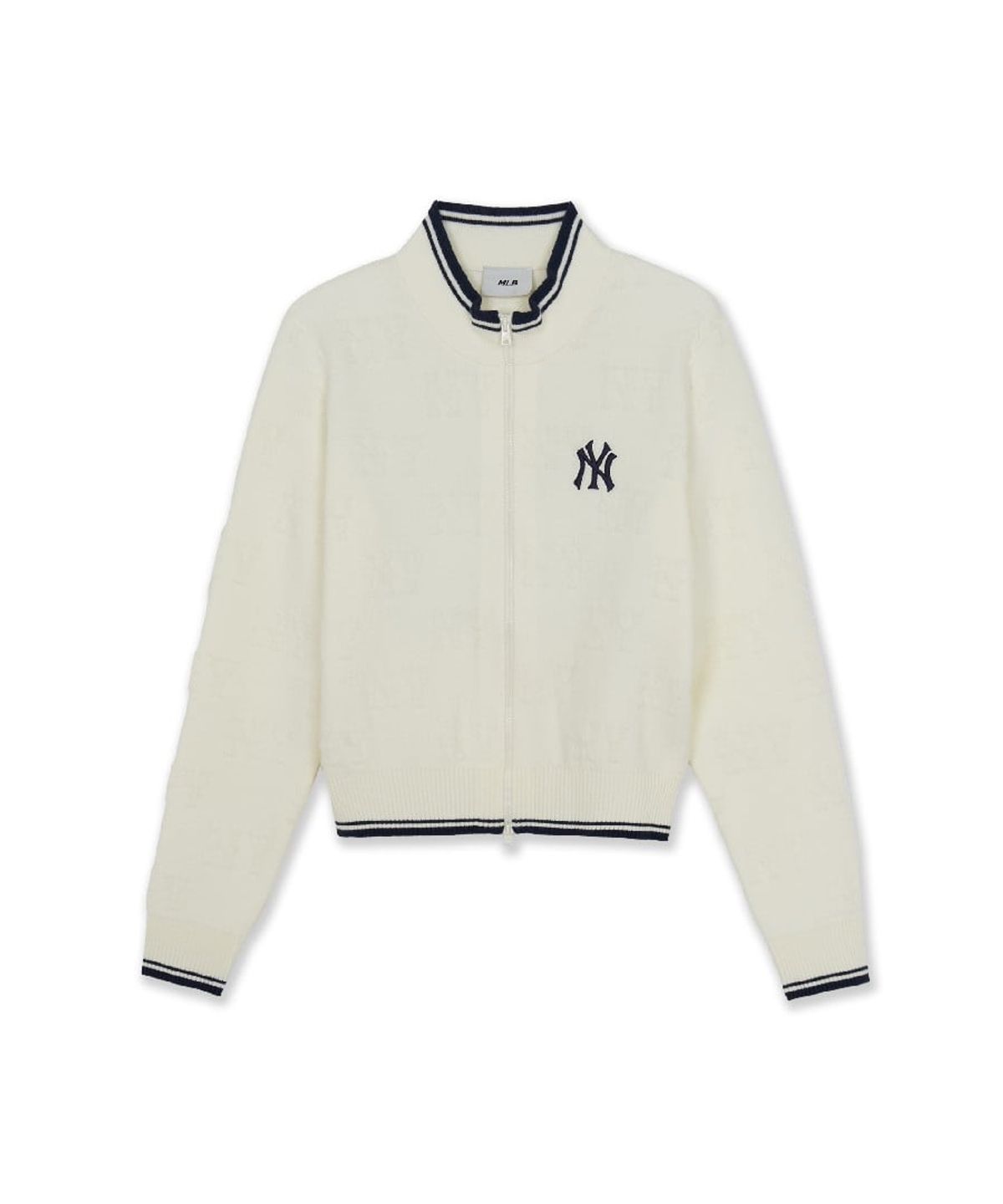 엠엘비(MLB) 여성 클래식 모노그램 톤톤 부클 집업 가디건 NY (Cream)
