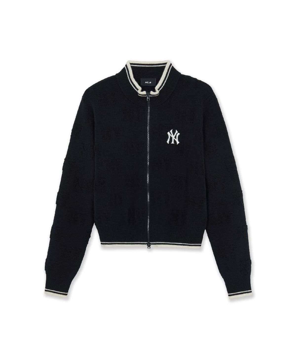 엠엘비(MLB) 여성 클래식 모노그램 톤톤 부클 집업 가디건 NY (Black)