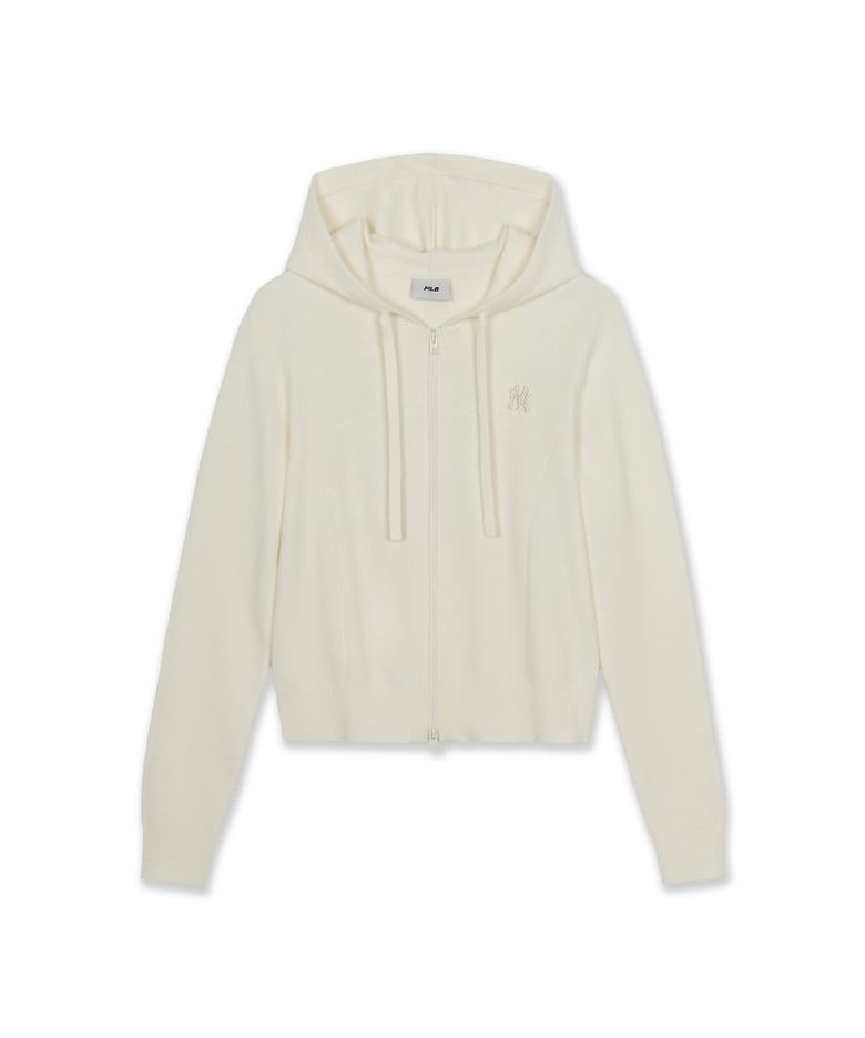 여성 베이직 스포티브 후드집업 가디건 NY (Cream)