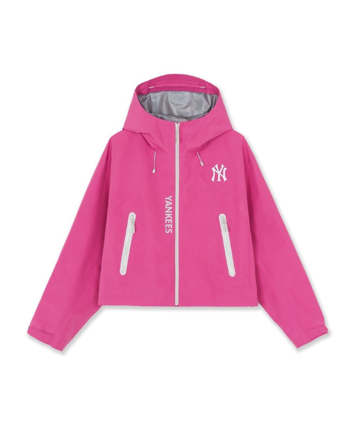 엠엘비(MLB) 여성 고어텍스 립스탑 3L 크롭 바람막이 NY (Neon Magenta)