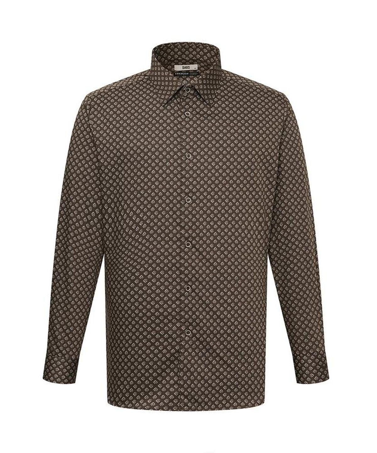 닥스셔츠(DAKS SHIRTS) 면100 프린트셔츠 컴포트슬림핏 브라운_DMA1SHDL281W1