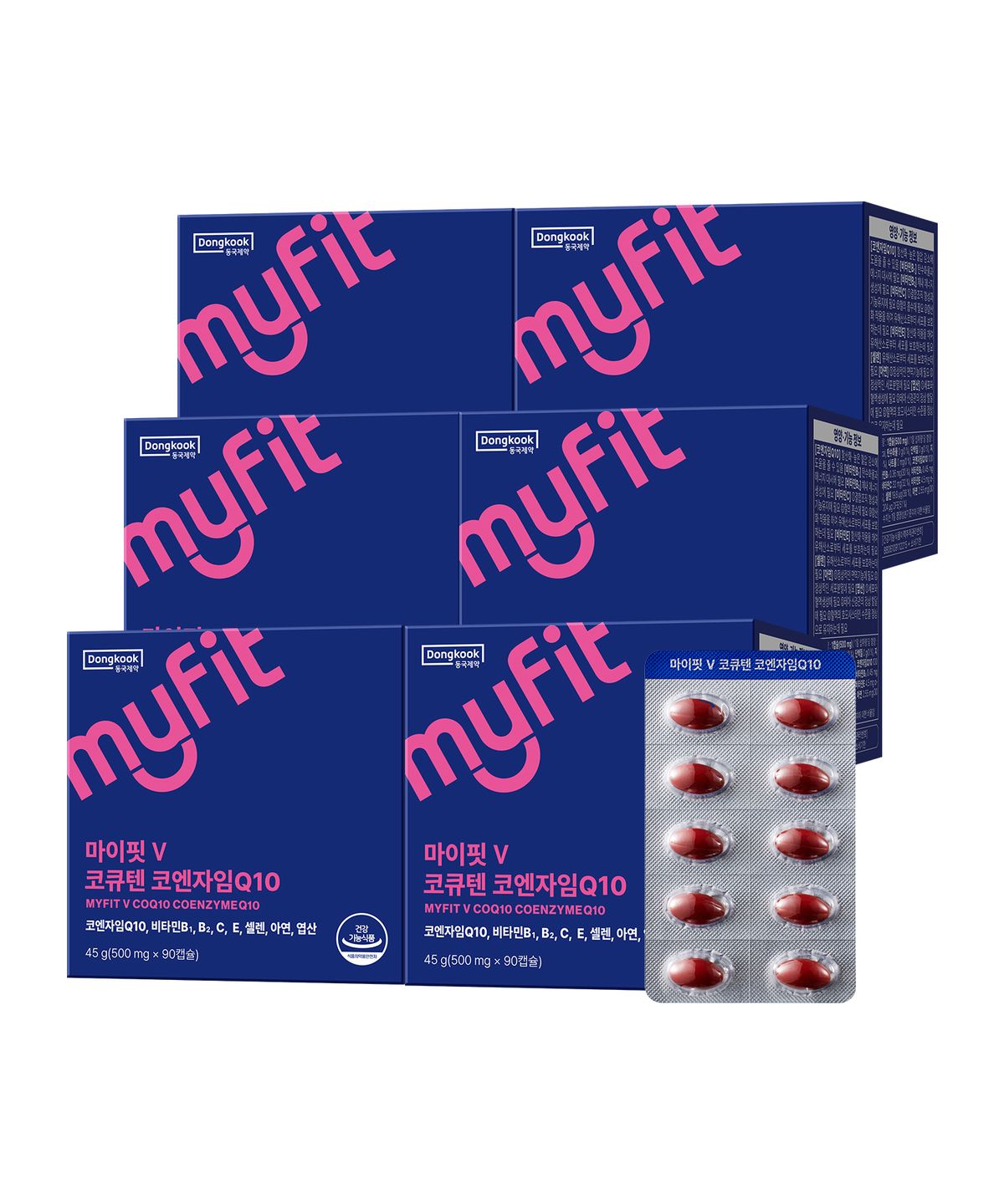 마이핏(MYFIT) 동국제약 항산화 혈압감소 코엔자임Q10 코큐텐 90캡슐 3개월분 6박스