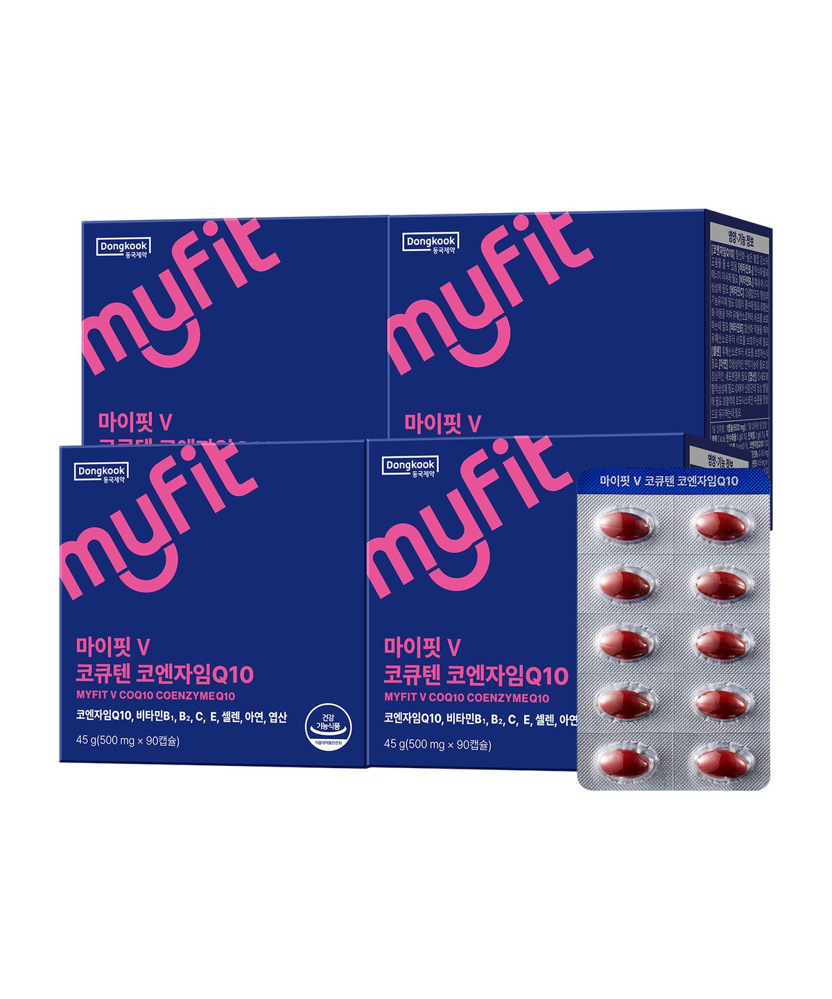 마이핏(MYFIT) 동국제약 항산화 혈압감소 코엔자임Q10 코큐텐 90캡슐 3개월분 4박스