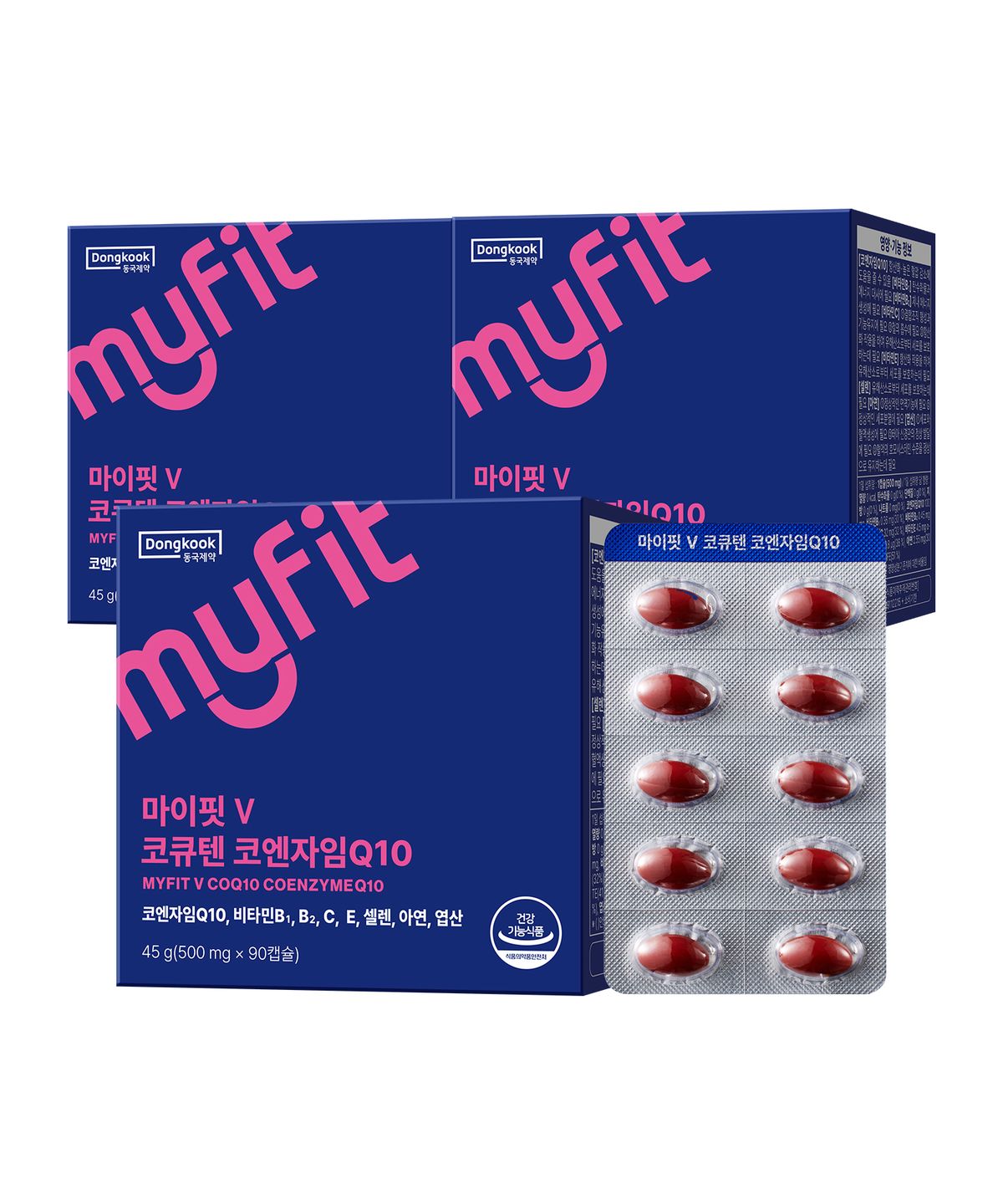 마이핏(MYFIT) 동국제약 항산화 혈압감소 코엔자임Q10 코큐텐 90캡슐 3개월분 3박스