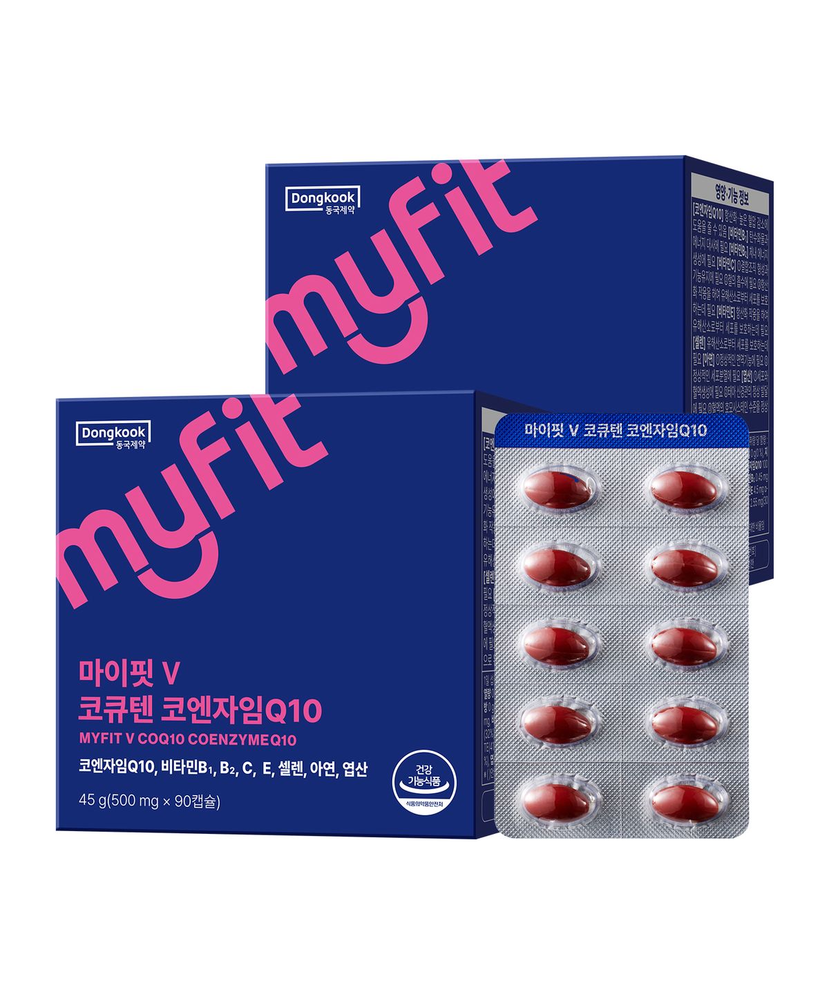 마이핏(MYFIT) 동국제약 항산화 혈압감소 코엔자임Q10 코큐텐 90캡슐 3개월분 2박스