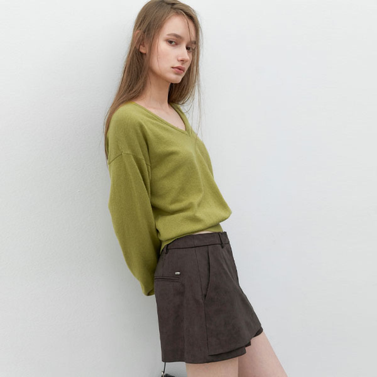 아틀리에 나인(ATELIER NAIN) (PT-5830)SUEDE LOWRISE SKIRT PANTS