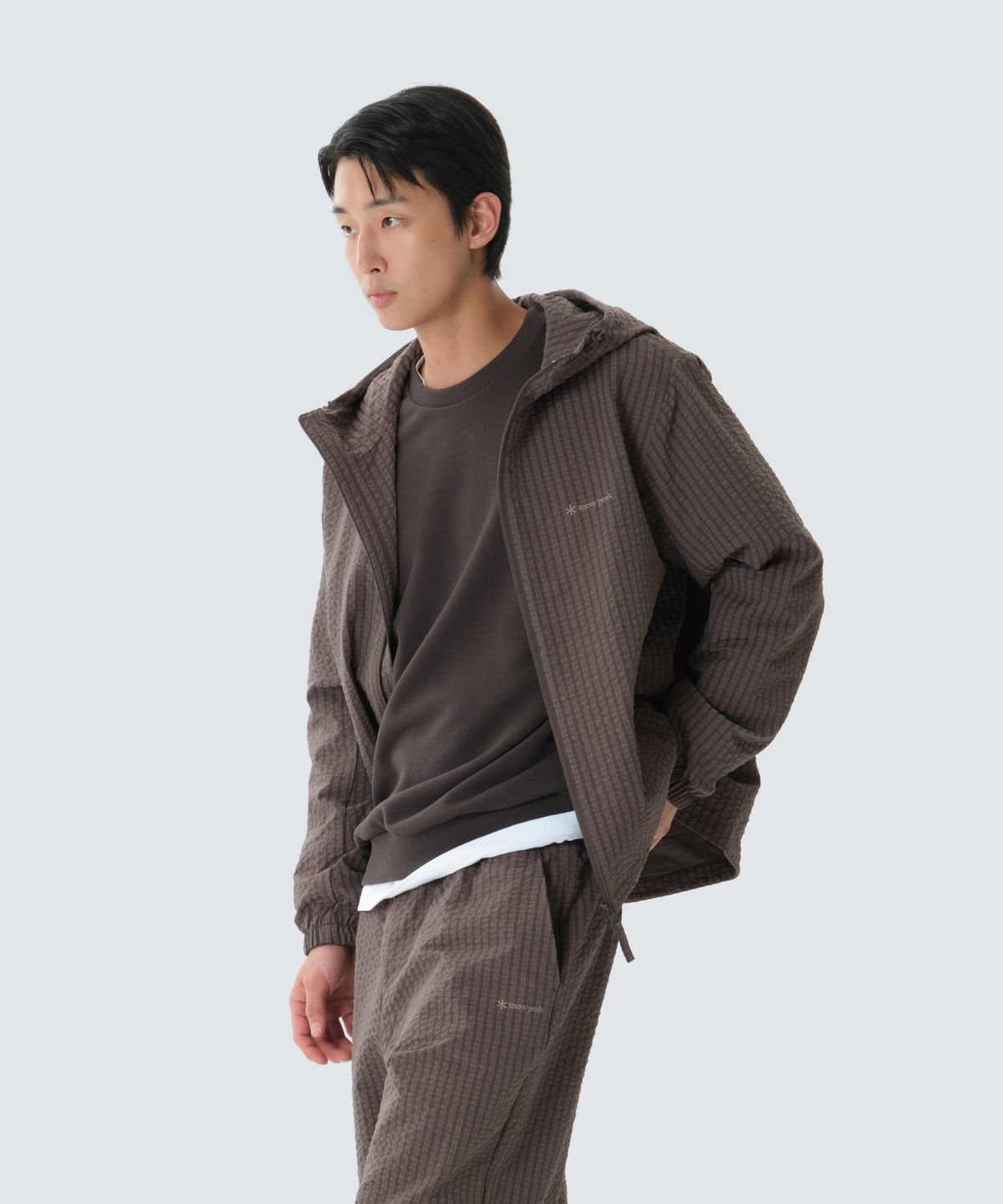 스노우피크 어패럴(SNOWPEAK APPAREL) 체크 시어서커 자켓 (S26FMFJK08) Chocolate Khaki