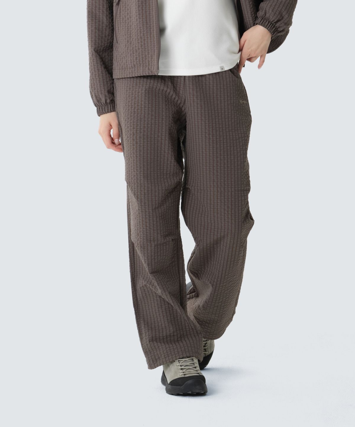 스노우피크 어패럴(SNOWPEAK APPAREL) 체크 시어서커 팬츠 (S26FUFPT08) Chocolate Khaki