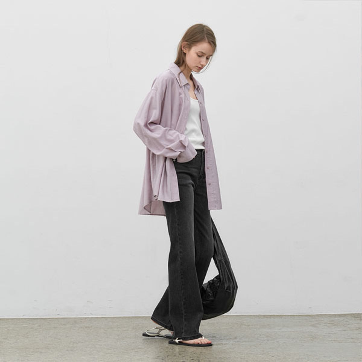아틀리에 나인(ATELIER NAIN) (X-PT-5804)SLIM SEMI BOOTSCUT DENIM PANTS