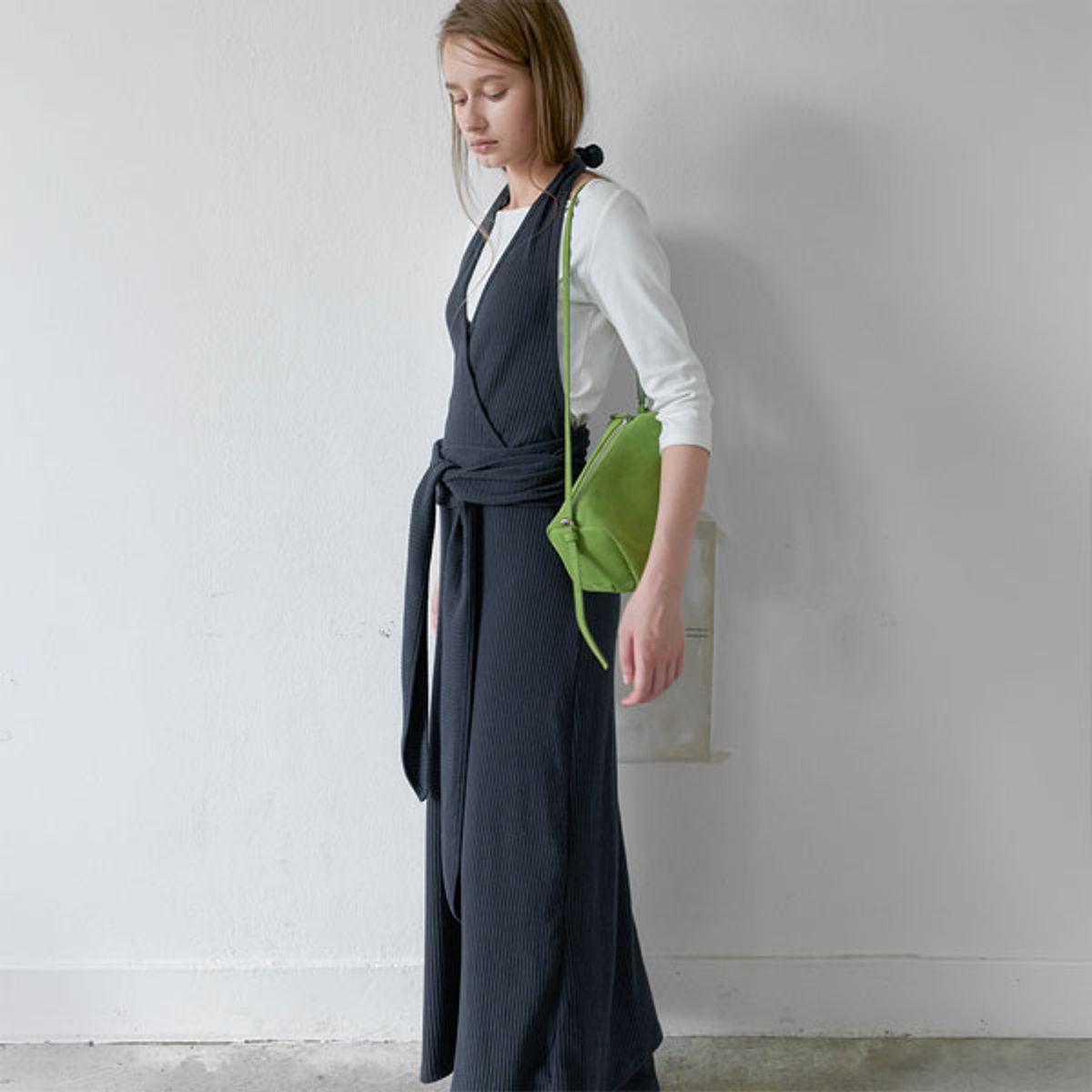 아틀리에 나인(ATELIER NAIN) (OP-6347)TIE HALTERNECK JERSEY DRESS