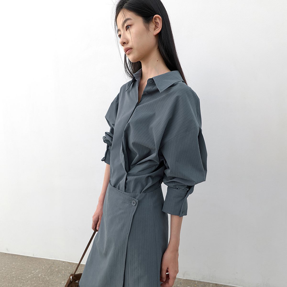 아틀리에 나인(ATELIER NAIN) (OP-6346)DRAPE WRAP SKIRT SET-UP ONE PIECE S