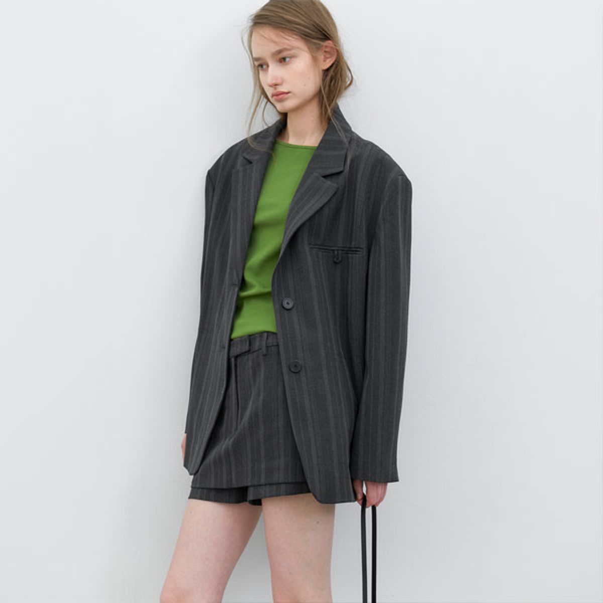 아틀리에 나인(ATELIER NAIN) (JK-3076)MULTI STRIPE SET-UP OVERSIZED JACKET