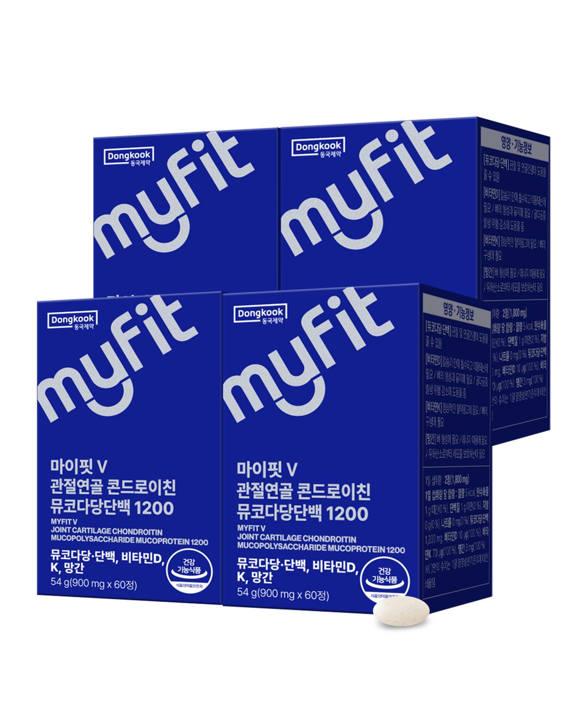 마이핏(MYFIT) 동국제약 관절연골 뮤코다당단백 콘드로이친 1200 60정 4박스
