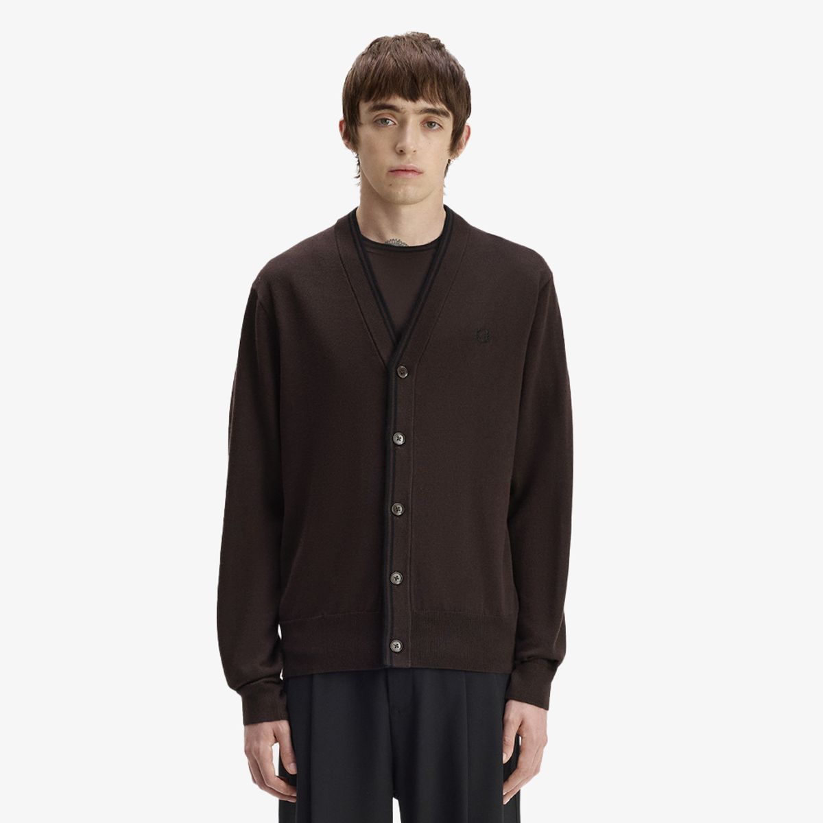 프레드페리(FRED PERRY) [Sharp] 클래식 가디건 - 리치브라운 AFPM2G33300-33C