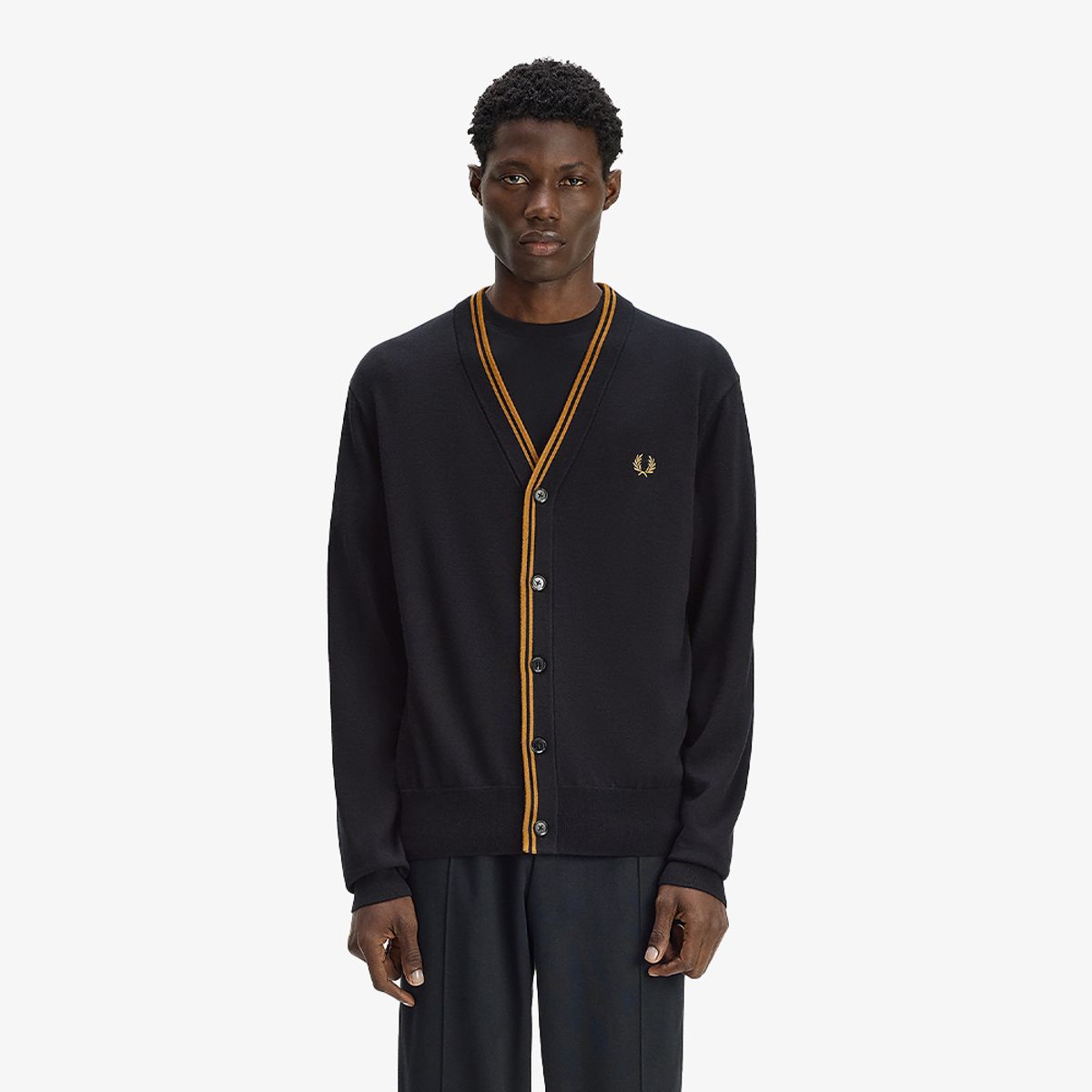 프레드페리(FRED PERRY) [Sharp] 클래식 가디건 - 블랙 AFPM2G33300-102