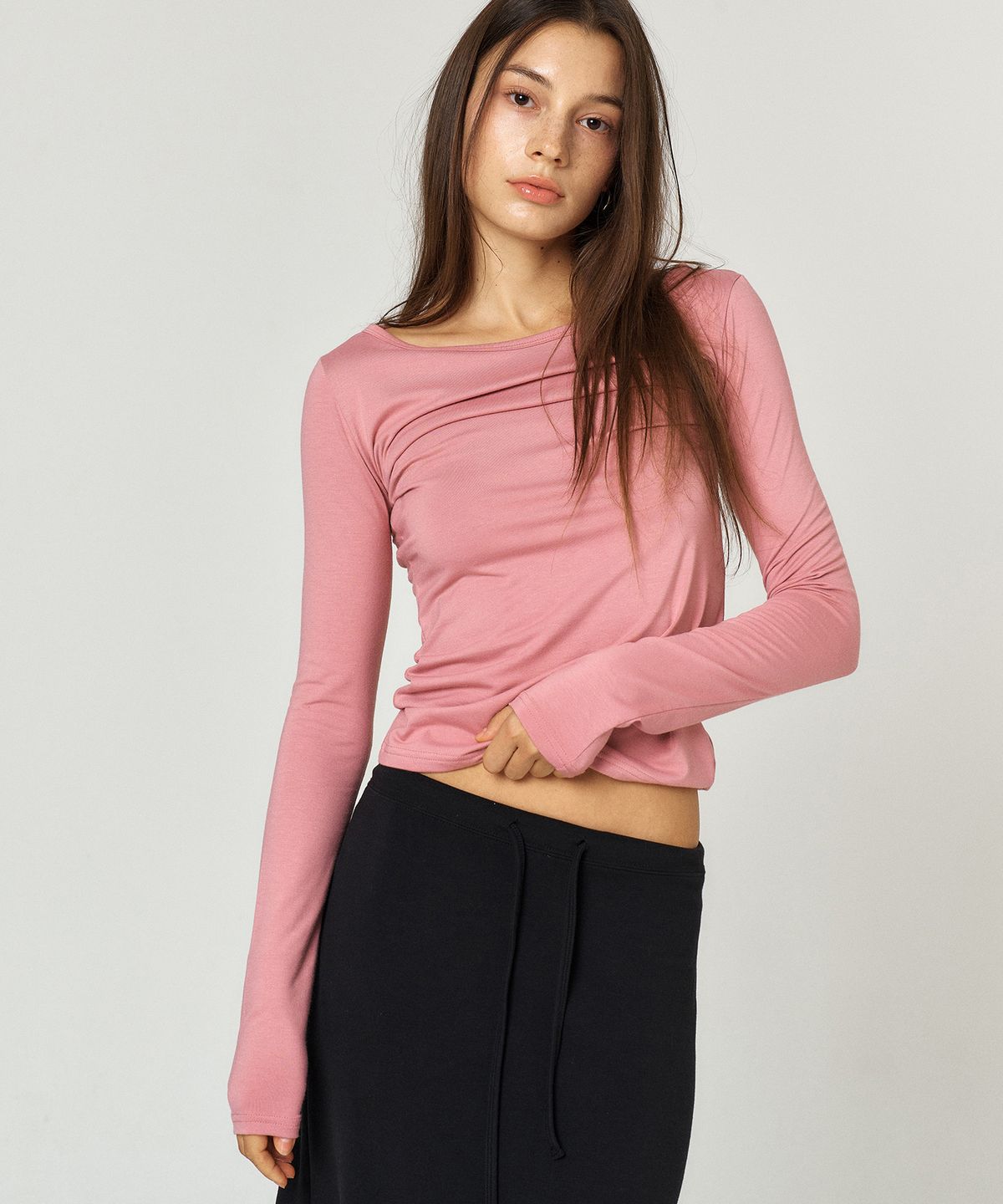 꾸아페(QUAFE) BASIC BOAT NECK SLIM TEE_6color