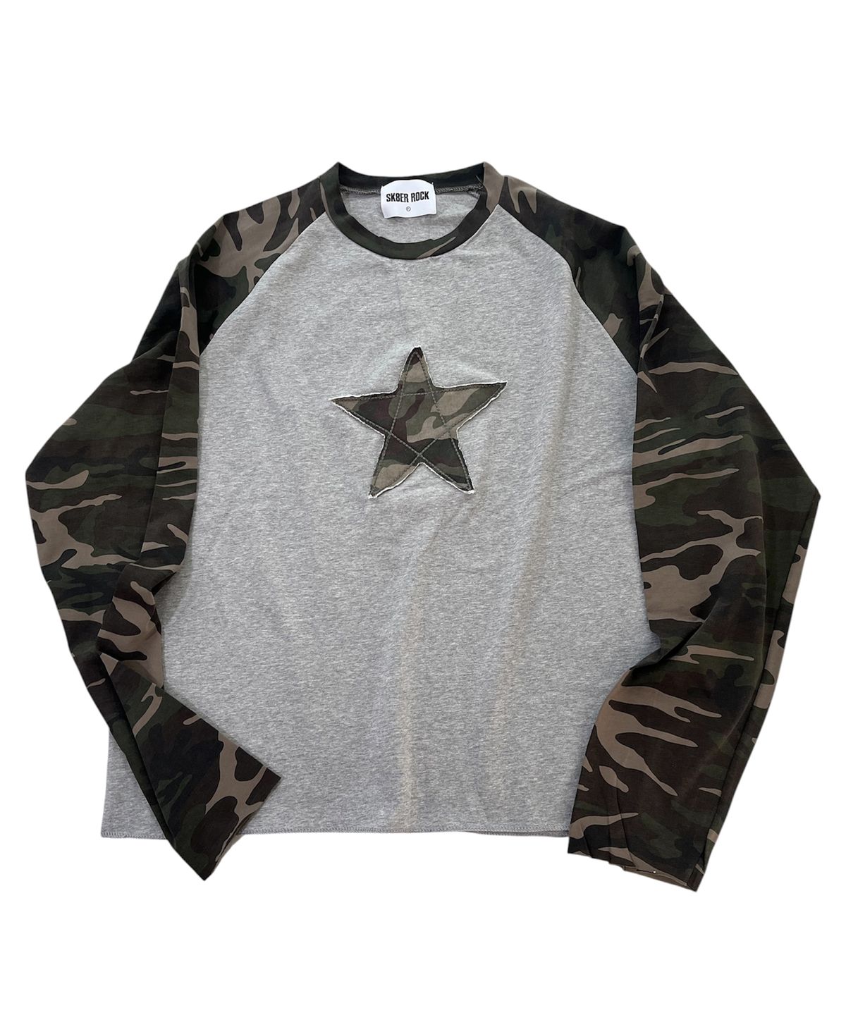 스케이터락(SK8ER ROCK) Star Raglan T-Shirt (Melangegray/camouflage)