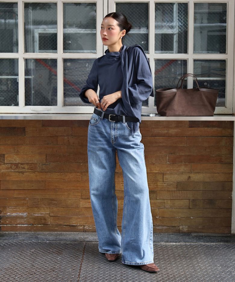 408 세미 와이드 레그 데님 팬츠 / 408 SEMI WIDE LEG DENIM PANTS_2colors