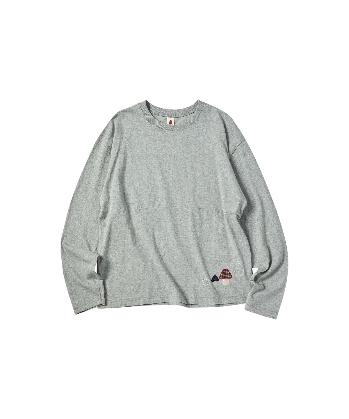 꼬모니노즈(COMONINOZ) W MUSHROOM PATCH T-SHIRT [GRAY]