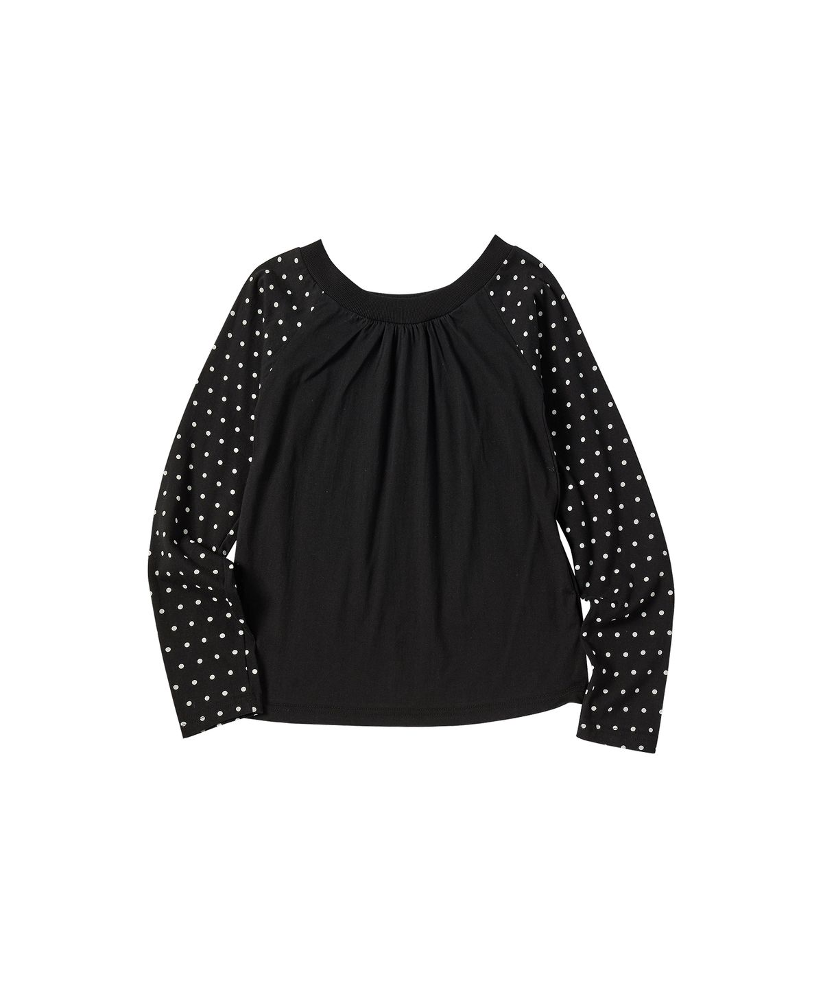 꼬모니노즈(COMONINOZ) W FRILL DOT OFF-SHOULDER T-SHIRT [BLACK]