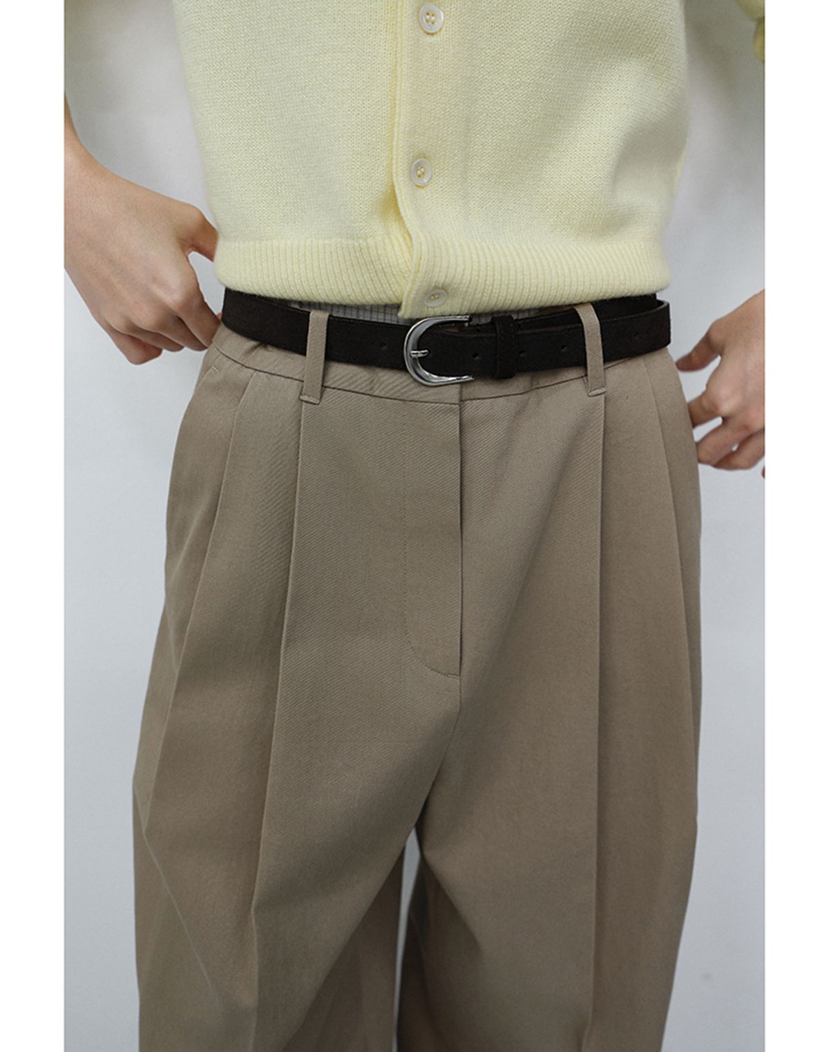 던스트(DUNST) D-BUCKLE SUEDE BELT_UDBE6F209_ESPRESSO