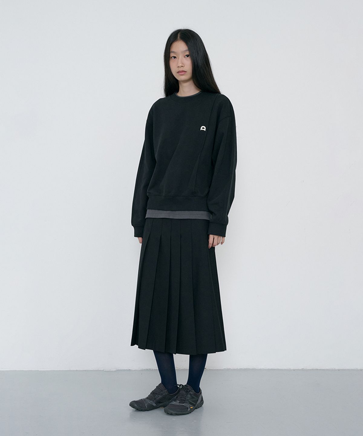 던스트(DUNST) PLEATS LONG SKIRT_UDSK6C206_BLACK