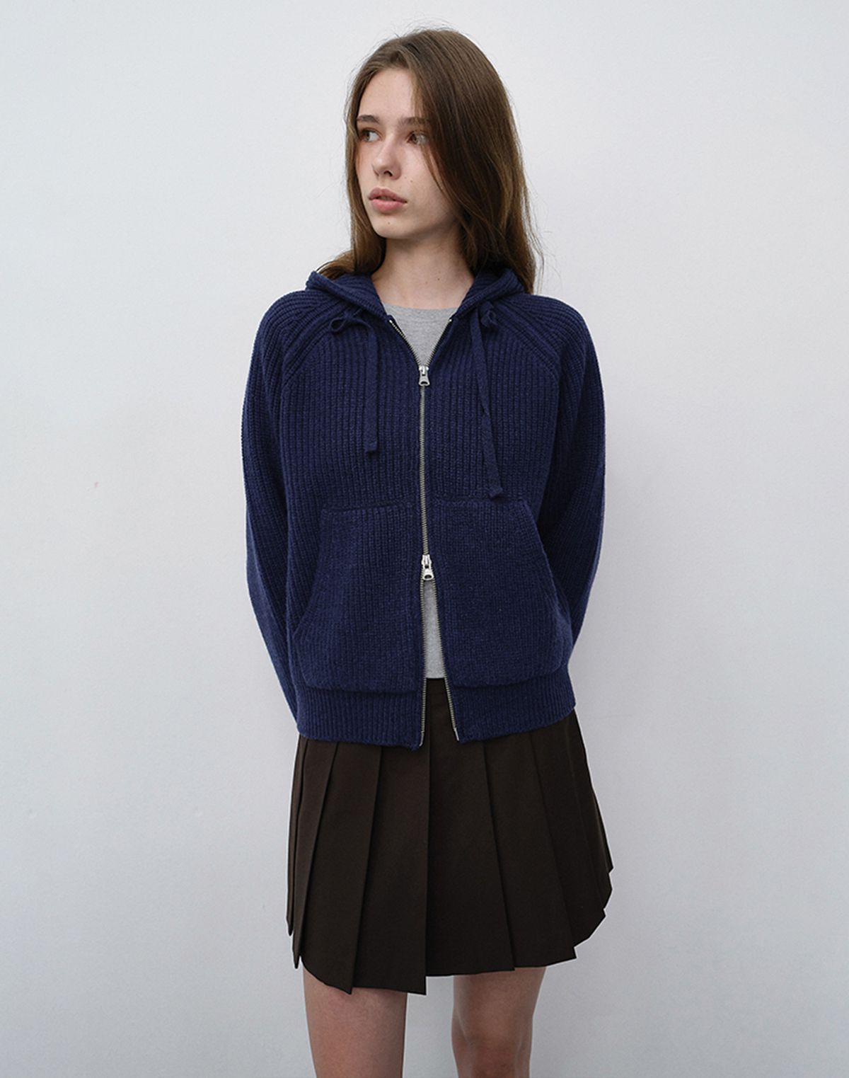 던스트(DUNST) PLEATS MINI SKIRT_UDSK6C203_BROWN
