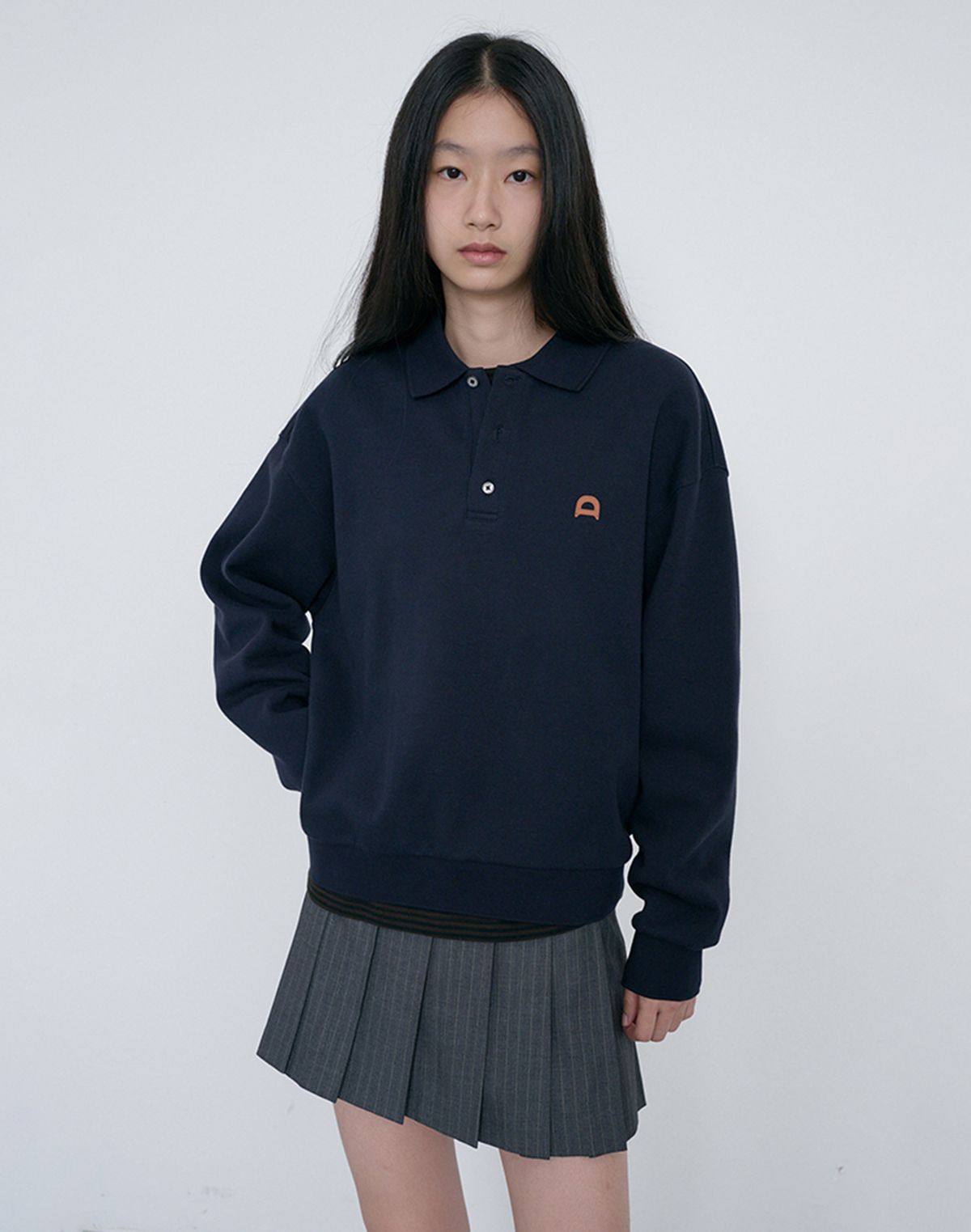 던스트(DUNST) PLEATS MINI STRIPED SKIRT_UDSK6C203_GREY STRIPE