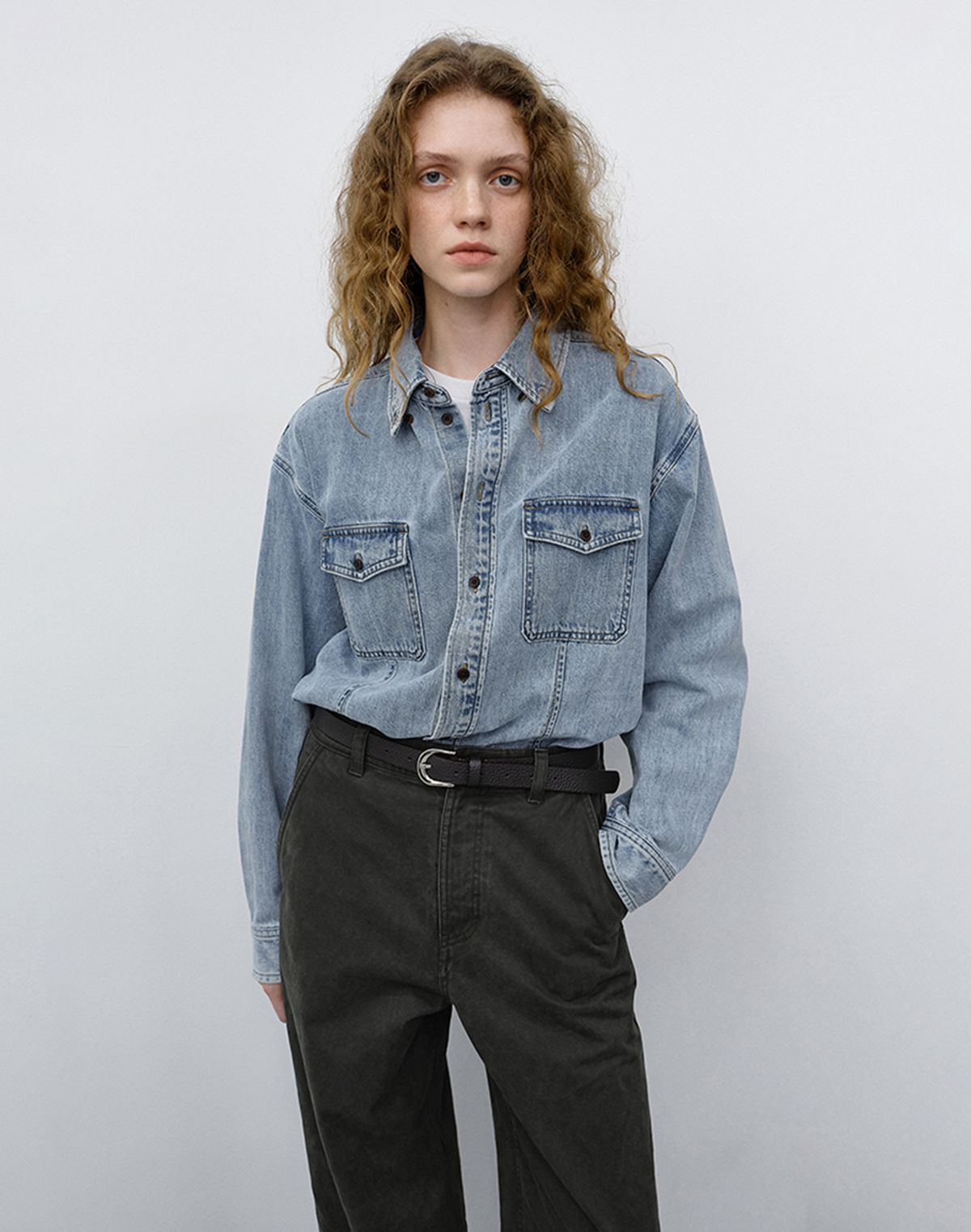 던스트(DUNST) UNISEX CLASSIC DENIM SHIRT_UDSH6C105_LIGHT BLUE