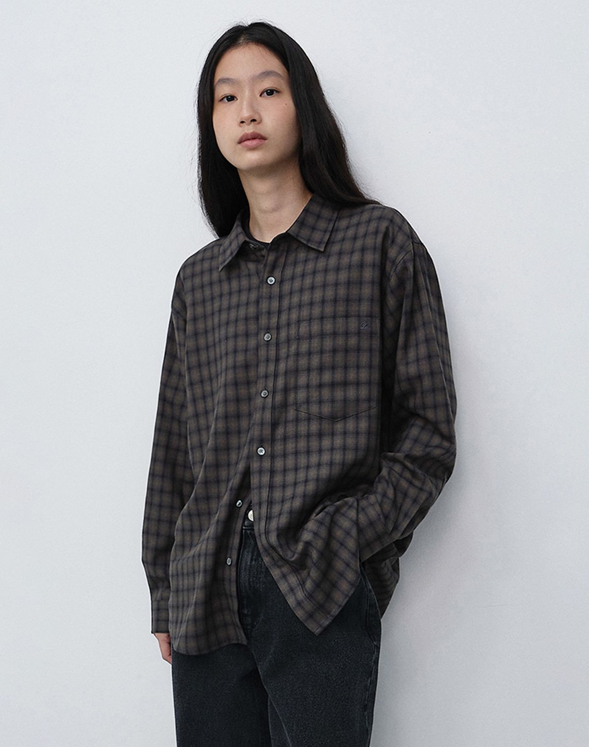 던스트(DUNST) UNISEX CHECKED FLANNEL SHIRT_UDSH6C104_KHAKI